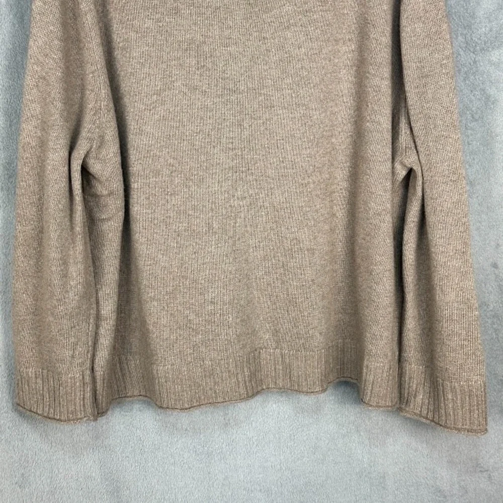 Jenni Kayne Everyday Sweater Womens 2X Brown Wool Cashmere Blend Quiet Luxury
